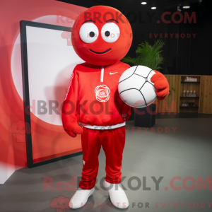 Red Handball Ball maskot...