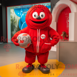 Red Handball Ball mascot...