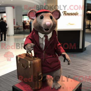 Maroon Rat-mascottekostuum...
