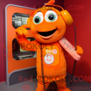 Orange telefon maskot...