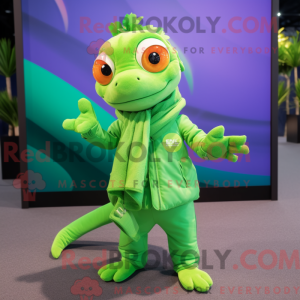 Lime Green Geckos maskot...
