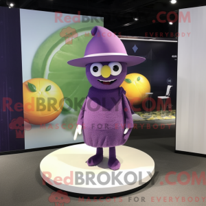 Purple Lemon mascot costume...