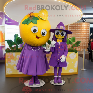 Purple Lemon mascot costume...