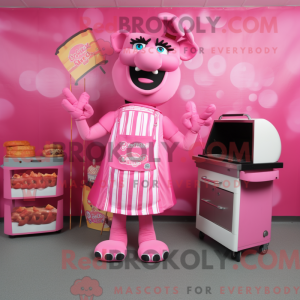 Pink Bbq Ribs mascot...