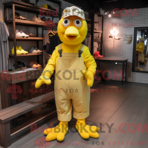 Gul kylling maskot kostume...