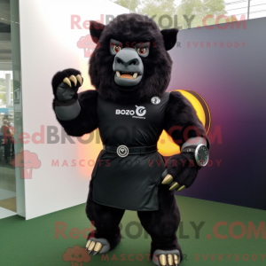 Black Bison mascot costume...