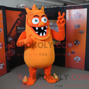 Orange Dämon Maskottchen...