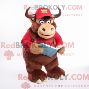 Red Bison maskot kostume...