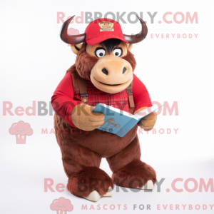 Red Bison maskot kostym...