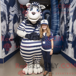 Navy Zebra-maskotdraktfigur...