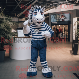Navy Zebra-maskotdraktfigur...