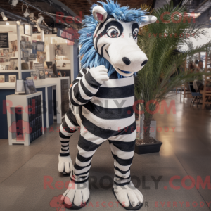 Navy Zebra maskot kostume...