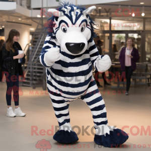 Navy Zebra-maskotdraktfigur...
