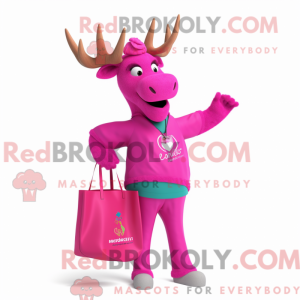 Magenta Elk-mascottekostuum...