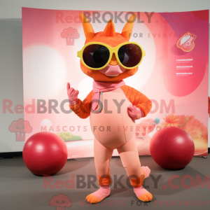 Peach Dragon mascot costume...