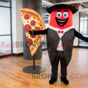 Black Pizza Slice mascot...