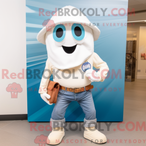 White Oyster mascot costume...