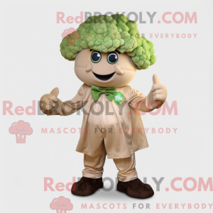 Tan Broccoli maskot kostume...