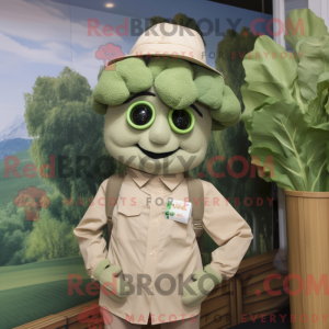 Tan Broccoli mascot costume...