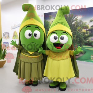 Olive Wizard maskot kostume...