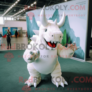 White Triceratops mascot...