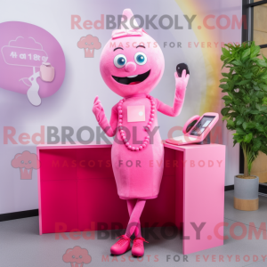 Rosa telefonmaskotkostyme...