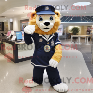 Navy Lion-mascottekostuum...