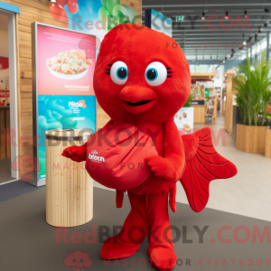 Red Betta Fish maskot...