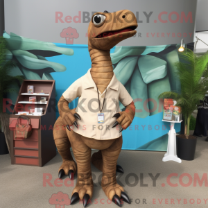 Brown Brachiosaurus mascot...
