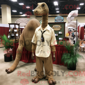 Brown Brachiosaurus mascot...