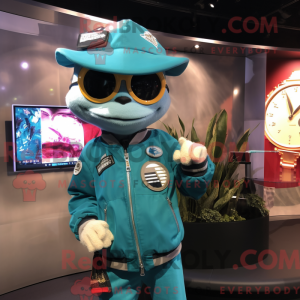 Teal Barracuda mascot...