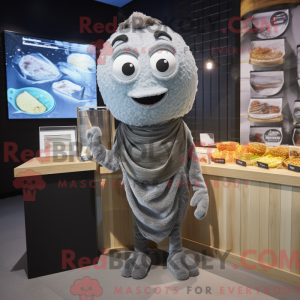 Gray Fish And Chips mascot...