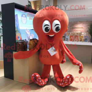 Red Octopus maskot...