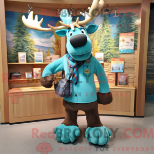 Turquoise Moose mascot...