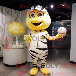 Lemon Yellow Zebra mascot...