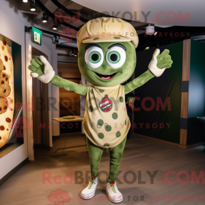 Olive Pizza mascot costume...