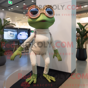 Tan Frog maskot kostume...