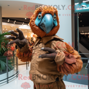 Brown Macaw mascot costume...