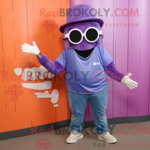 Purple Aglet mascot costume...