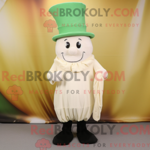 Cream Leprechaun Hat mascot...