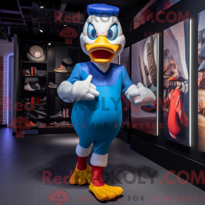 Blå Muscovy Duck maskot...
