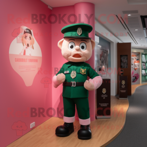 Pink Irish Flag mascot costume character dressed with a Romper and Berets