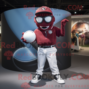 Maroon Golf Ball maskot...