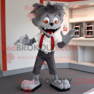 Gray Vampire mascot costume...