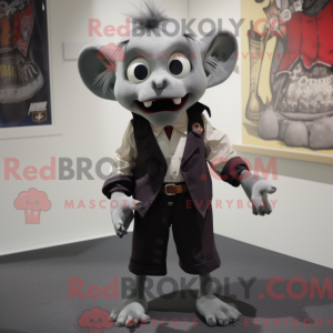 Gray Vampire mascot costume...
