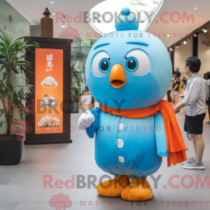 Sky Blue Mandarin mascot...