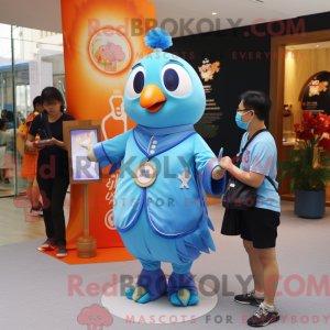 Sky Blue Mandarin mascot...