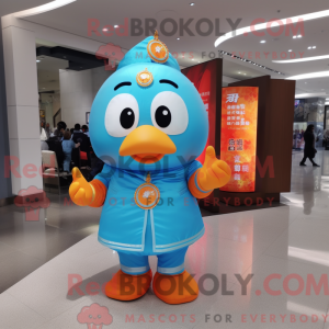 Sky Blue Mandarin mascot...