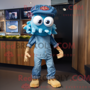 Blue Fried Calamari mascot...