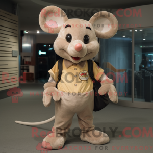 Tan Mouse maskotdraktfigur...